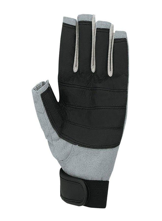 HARKEN قفاز هاركن سبورت كلاسيك بثلاثة أرباع الأصابع، رمادي/أسود/أحمر، مقاس كبير جدًا - Image 2